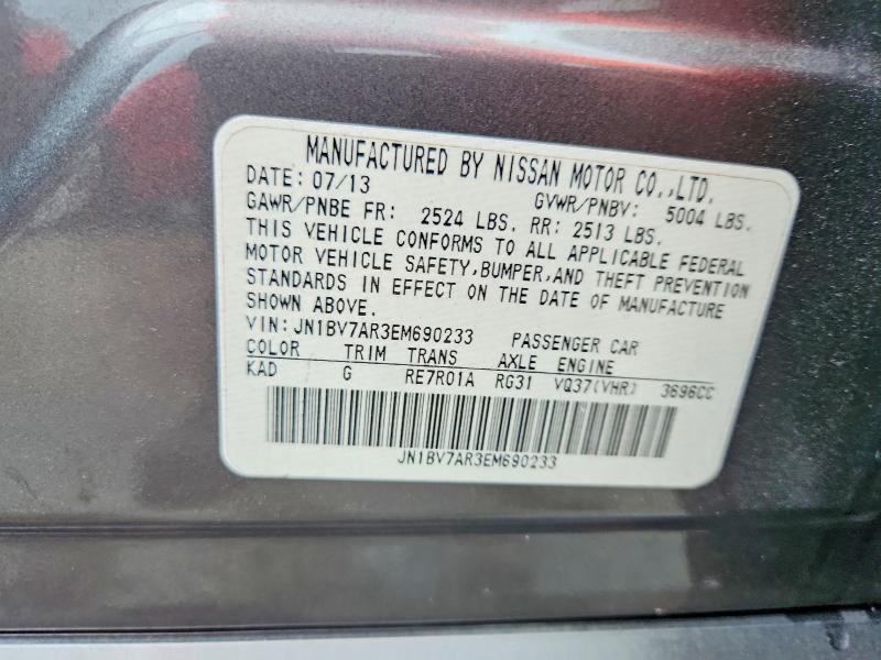 66648116 :رقم المزاد ، JN1BV7AR3EM690233 vin ، 2014 Infiniti Q50 مزاد بيع