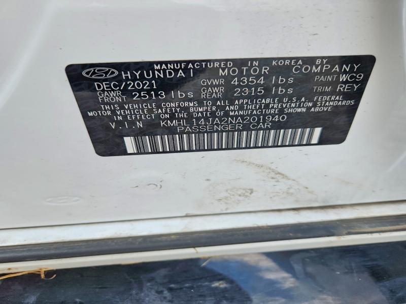 Aukcja sprzedaży 2022 Hyundai Sonata, vin: KMHL14JA2NA201940, numer aukcji: 65633776