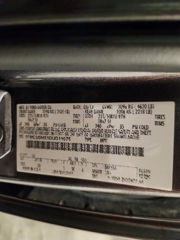 Продажа на аукционе авто 2013 Ford Escape, vin: 1FMCU0HX1DUD11675, номер лота: 65831806