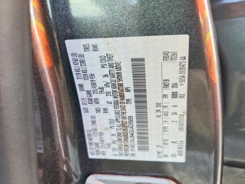 Продажа на аукционе авто 2016 Ford Escape, vin: 1FMCU0J94GUA35959, номер лота: 65861856