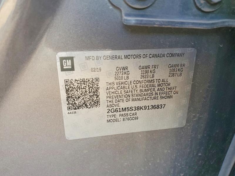 63902076 :رقم المزاد ، 2G61M5S38K9136837 vin ، 2019 Cadillac Xts مزاد بيع