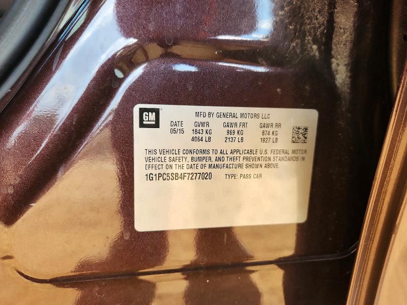 64757236 :رقم المزاد ، 1G1PC5SB4F7277020 vin ، 2015 Chevrolet Cruze مزاد بيع
