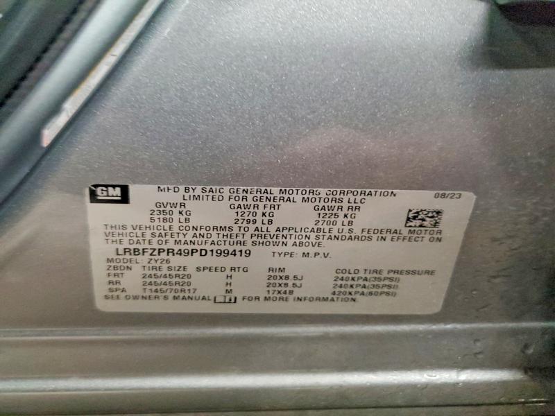 Aukcja sprzedaży 2023 Buick Envision, vin: LRBFZPR49PD199419, numer aukcji: 65462776