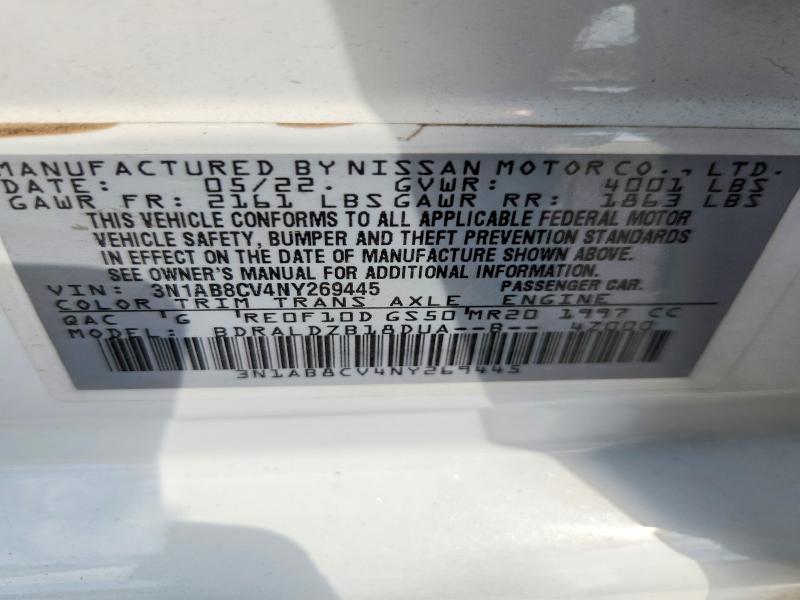 Продаж на аукціоні авто 2022 Nissan Sentra, vin: 3N1AB8CV4NY269445, номер лоту: 66726016