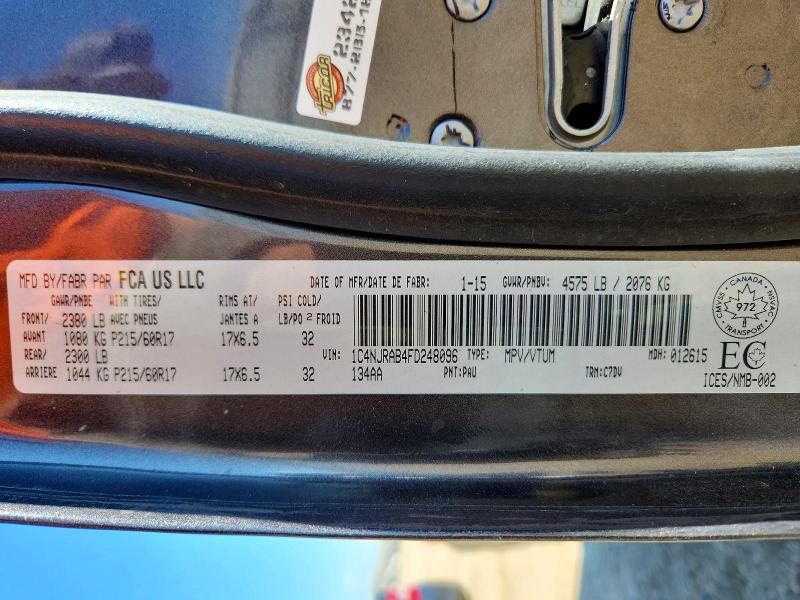 Aukcja sprzedaży 2015 Jeep Patriot, vin: 1C4NJRAB4FD248096, numer aukcji: 66619086