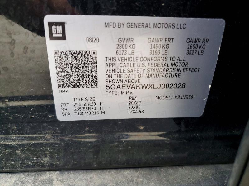 Aukcja sprzedaży 2020 Buick Enclave, vin: 5GAEVAKWXLJ302328, numer aukcji: 66979166