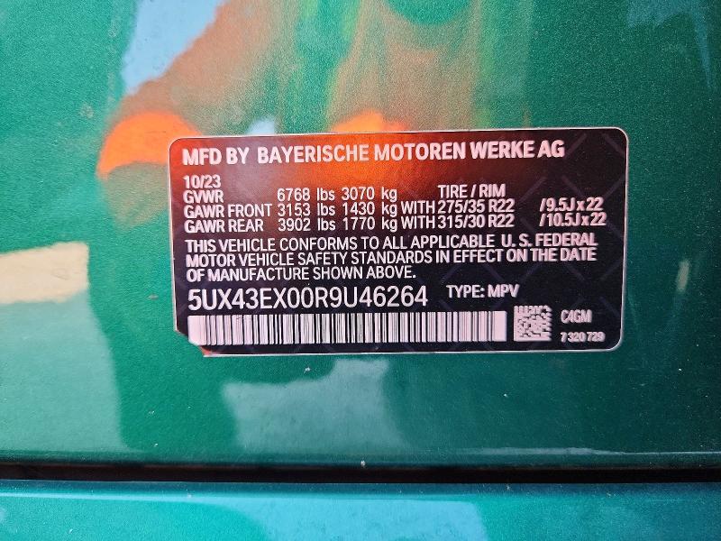 Aukcja sprzedaży 2024 Bmw X6, vin: 5UX43EX00R9U46264, numer aukcji: 64307936