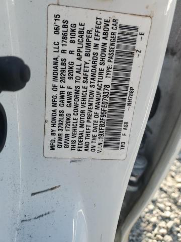 Продажа на аукционе авто 2015 Honda Civic, vin: 19XFB2F95FE079378, номер лота: 65051476