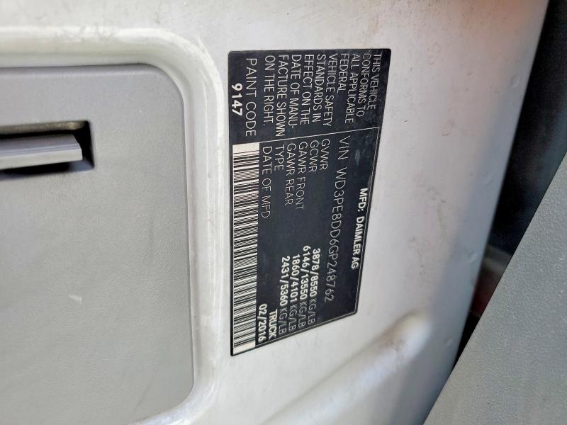64211836 :رقم المزاد ، WD3PE8DD6GP248762 vin ، 2016 Mercedes-benz Sprinter مزاد بيع