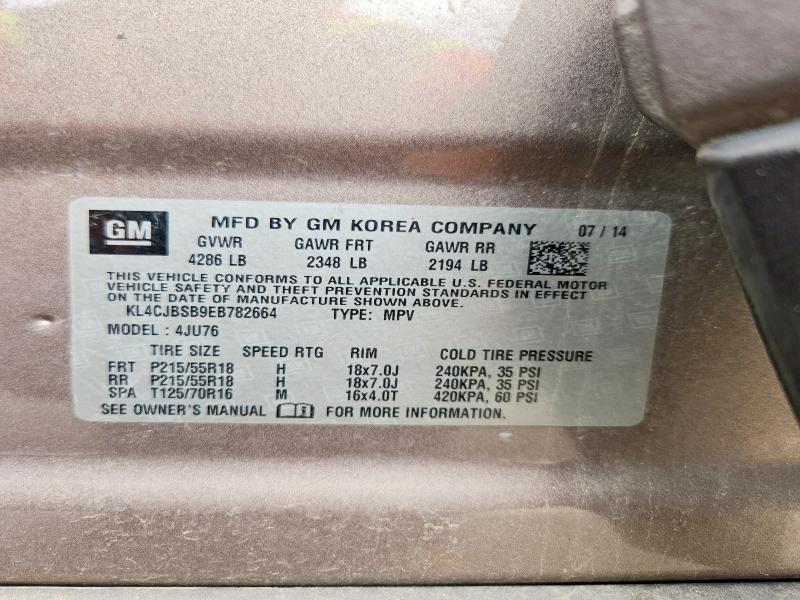 Продаж на аукціоні авто 2014 Buick Encore, vin: KL4CJBSB9EB782664, номер лоту: 63833336