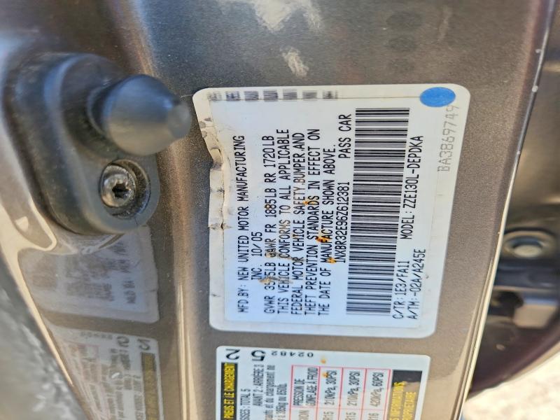 Продаж на аукціоні авто 2006 Toyota Corolla, vin: 1NXBR32E96Z612381, номер лоту: 63705426