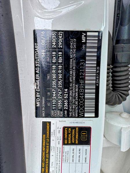 Aukcja sprzedaży 2017 Mercedes-benz Glc, vin: WDC0G4KB9HF121131, numer aukcji: 64145406