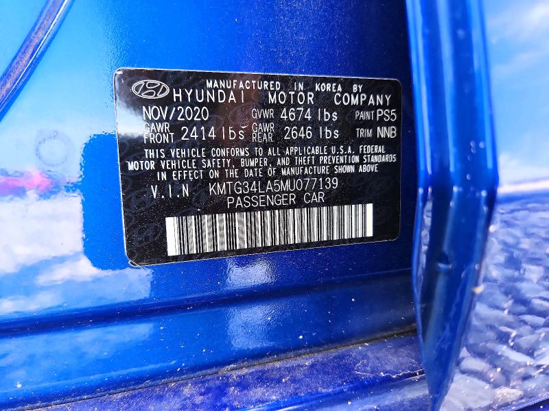 64850296 :رقم المزاد ، KMTG34LA5MU077139 vin ، 2021 Genesis G70 مزاد بيع