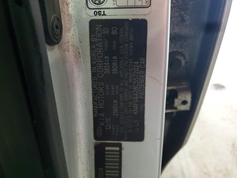 63879816 :رقم المزاد ، KNAFU4A28C5572024 vin ، 2012 Kia Forte مزاد بيع