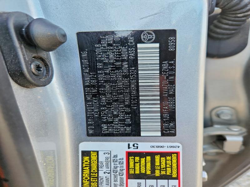 Продажа на аукционе авто 2021 Toyota Camry, vin: 4T1C11AK6MU615324, номер лота: 67136066