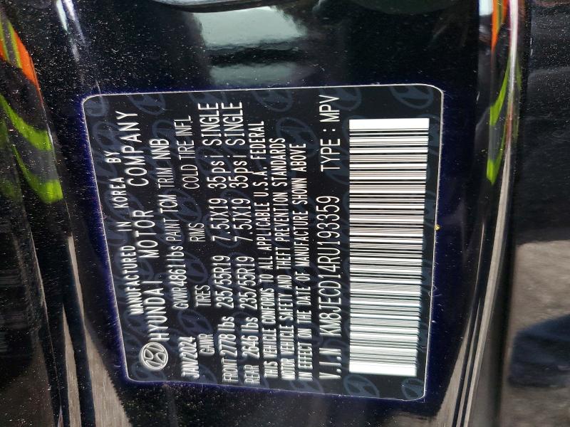 Aukcja sprzedaży 2024 Hyundai Tucson, vin: KM8JECD14RU193359, numer aukcji: 66526136