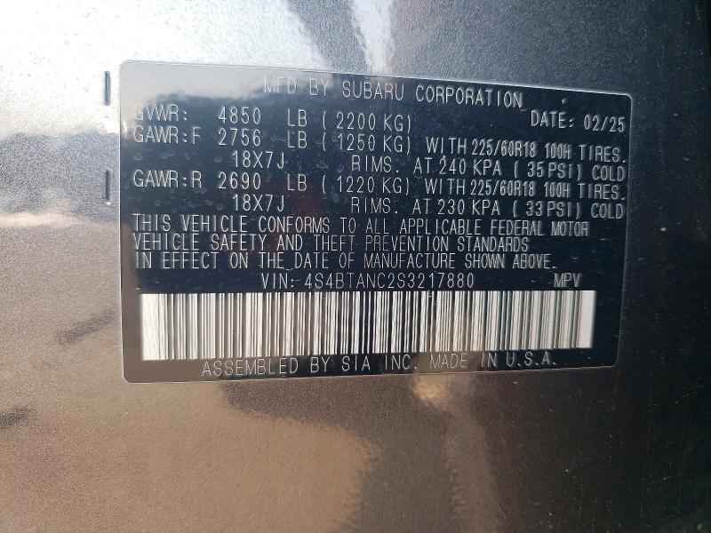 Продажа на аукционе авто 2025 Subaru Outback, vin: 4S4BTANC2S3217880, номер лота: 64568636