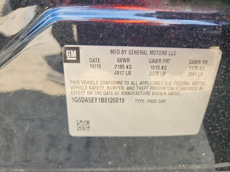 Aukcja sprzedaży 2011 Cadillac Cts, vin: 1G6DA5EY1B0126819, numer aukcji: 65886846