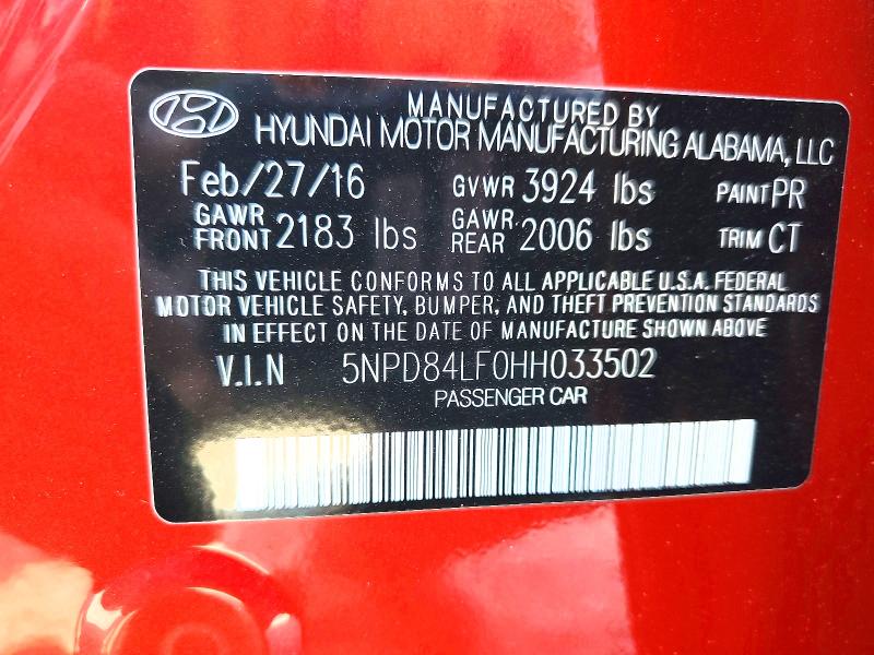 2017 Hyundai Elantra მანქანა იყიდება აუქციონზე, vin: 5NPD84LF0HH033502, აუქციონის ნომერი: 63684806