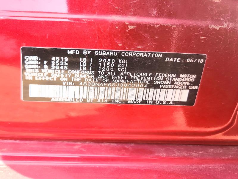 Aukcja sprzedaży 2018 Subaru Legacy, vin: 4S3BNAF65J3042904, numer aukcji: 64990546