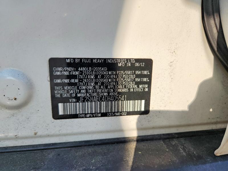 Продаж на аукціоні авто 2013 Subaru Forester, vin: JF2SHAEC4DH405541, номер лоту: 66767646
