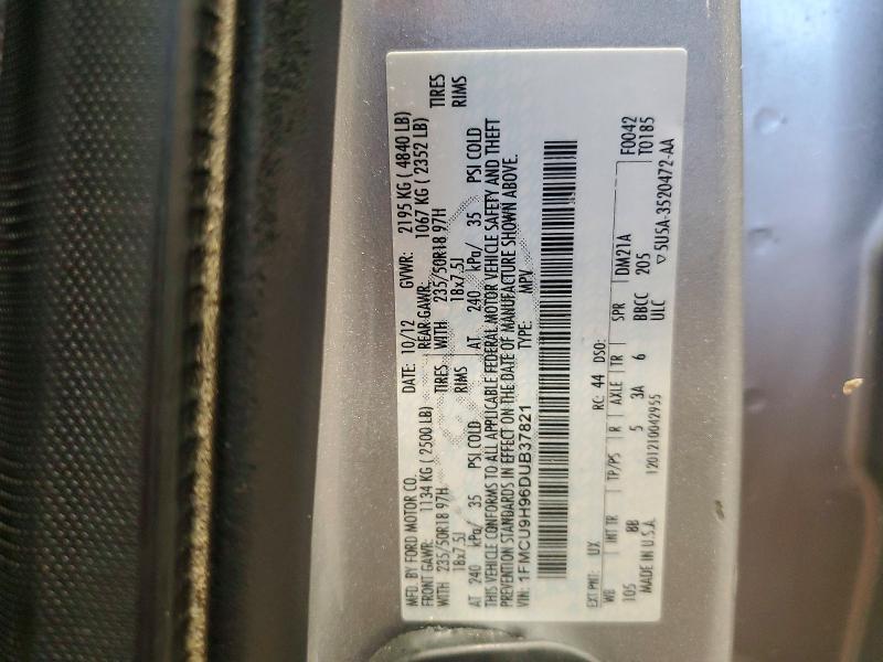 Продажа на аукционе авто 2013 Ford Escape, vin: 1FMCU9H96DUB37821, номер лота: 65197636