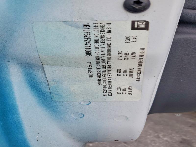 2004 Chevrolet Cavalier მანქანა იყიდება აუქციონზე, vin: 1G1JF52F247110605, აუქციონის ნომერი: 64594596