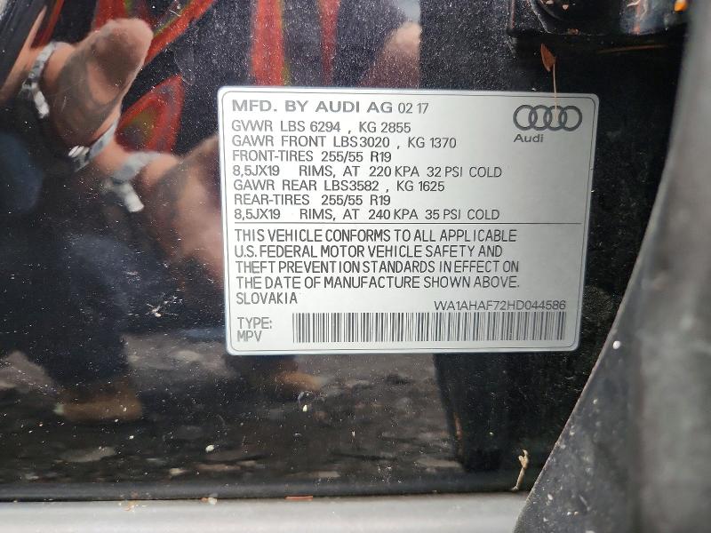 Продаж на аукціоні авто 2017 Audi Q7, vin: WA1AHAF72HD044586, номер лоту: 63988636