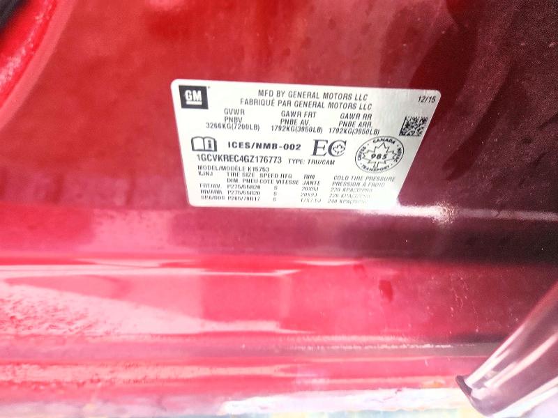 65759656 :رقم المزاد ، 1GCVKREC4GZ176773 vin ، 2016 Chevrolet Silverado مزاد بيع