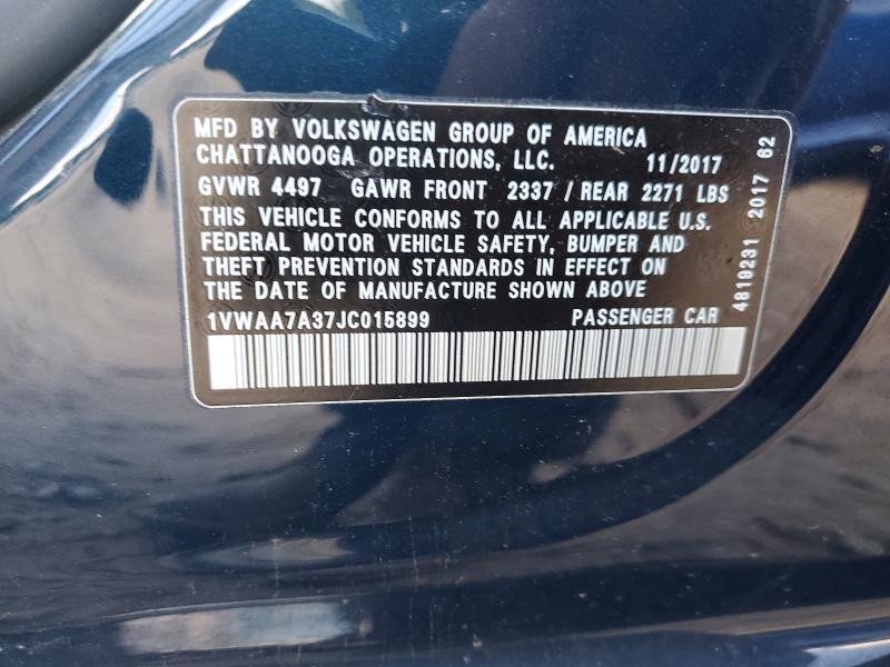 Продаж на аукціоні авто 2018 Volkswagen Passat, vin: 1VWAA7A37JC015899, номер лоту: 66935166