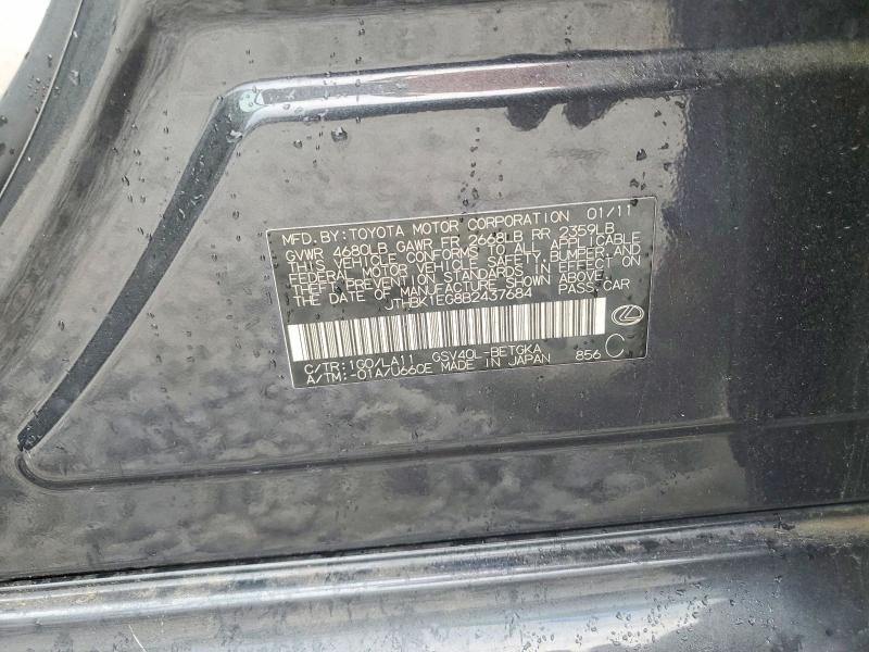 Aukcja sprzedaży 2011 Lexus Es, vin: JTHBK1EG8B2437684, numer aukcji: 66076386