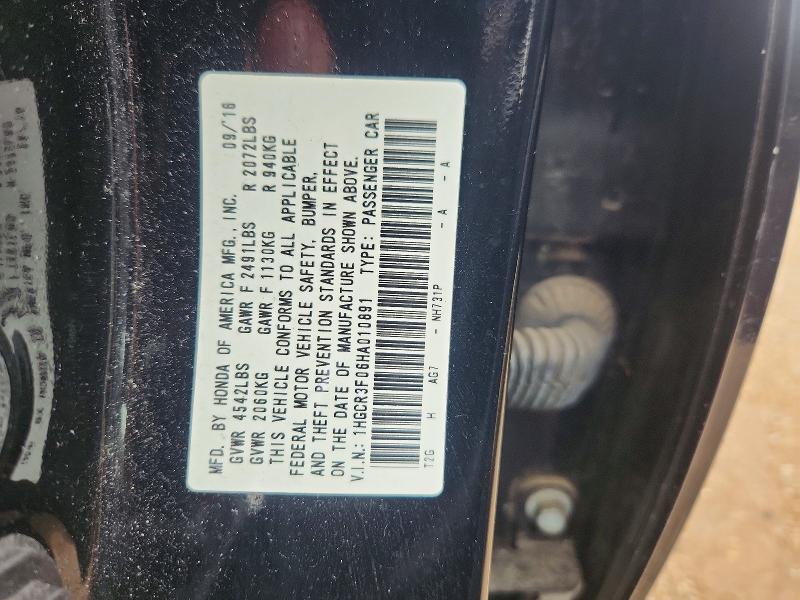 Продажа на аукционе авто 2017 Honda Accord, vin: 1HGCR3F06HA010891, номер лота: 63360546