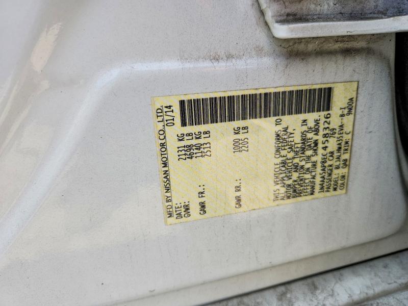 2014 Nissan Maxima მანქანა იყიდება აუქციონზე, vin: 1N4AA5AP8EC458326, აუქციონის ნომერი: 64784706