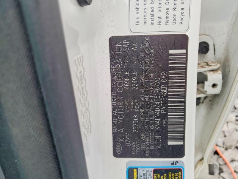 Aukcja sprzedaży 2015 Kia Cadenza, vin: KNALN4D74F5176720, numer aukcji: 65149196