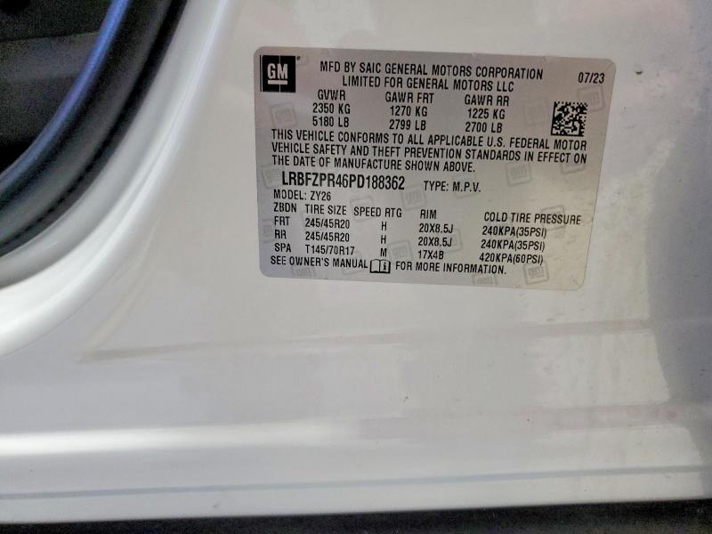 Продаж на аукціоні авто 2023 Buick Envision, vin: LRBFZPR46PD188362, номер лоту: 66068846