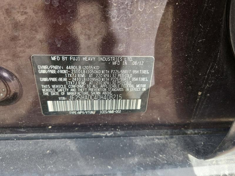 Aukcja sprzedaży 2013 Subaru Forester, vin: JF2SHADC4DH408215, numer aukcji: 65518896
