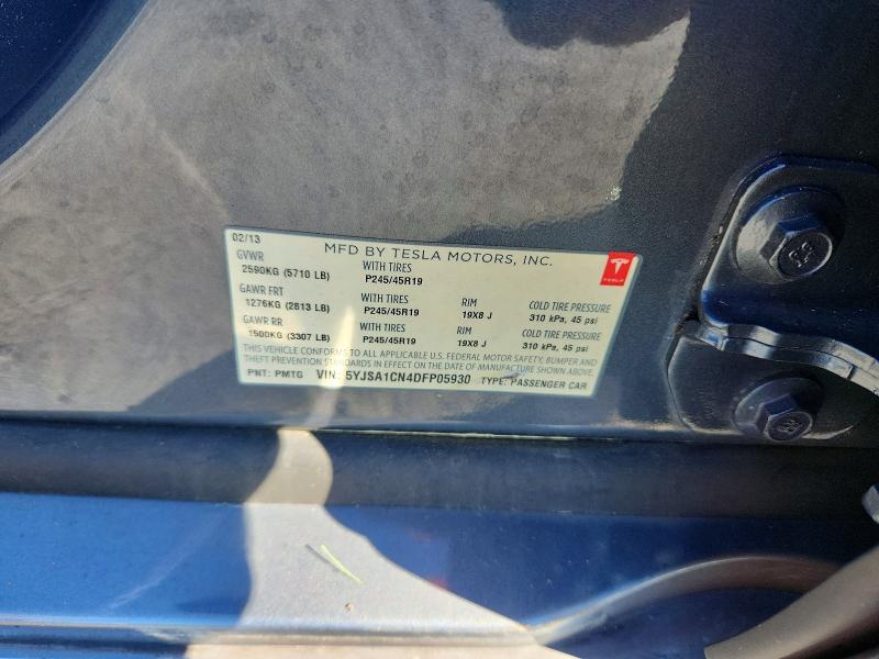 65501856 :رقم المزاد ، 5YJSA1CN4DFP05930 vin ، 2013 Tesla Model S مزاد بيع