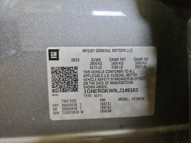 66588646 :رقم المزاد ، 1GNERGKW9LJ149163 vin ، 2020 Chevrolet Traverse مزاد بيع