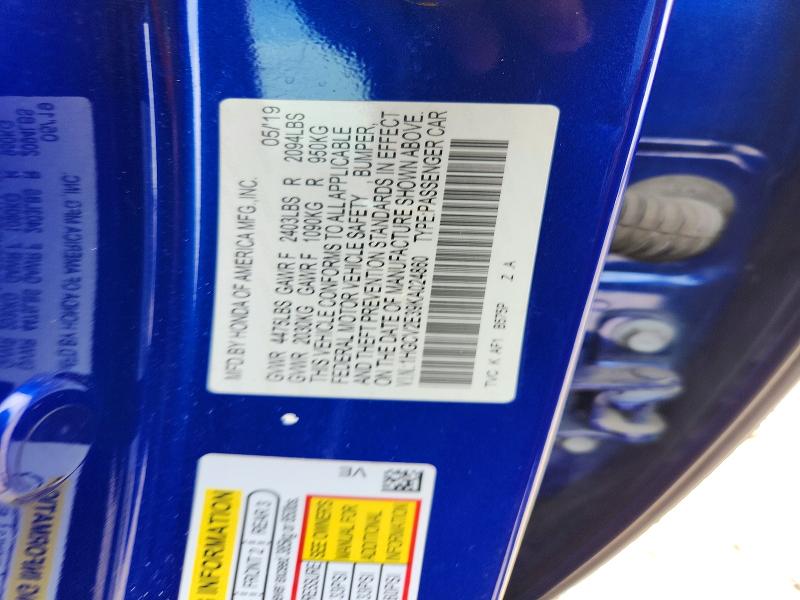 Aukcja sprzedaży 2019 Honda Accord, vin: 1HGCV2E39KA024860, numer aukcji: 64656196
