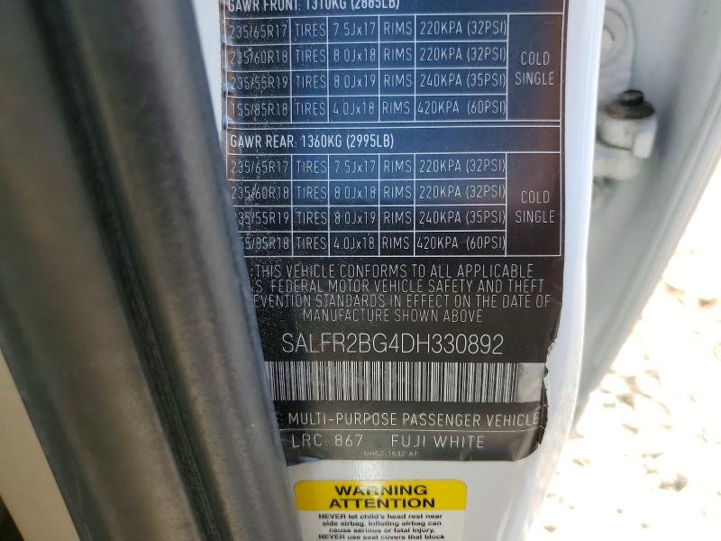 63882106 :رقم المزاد ، SALFR2BG4DH330892 vin ، 2013 Land Rover Lr2 مزاد بيع
