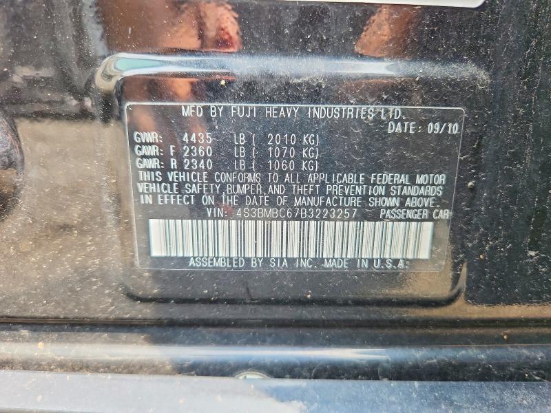 2011 Subaru Legacy მანქანა იყიდება აუქციონზე, vin: 4S3BMBC67B3223257, აუქციონის ნომერი: 64439886