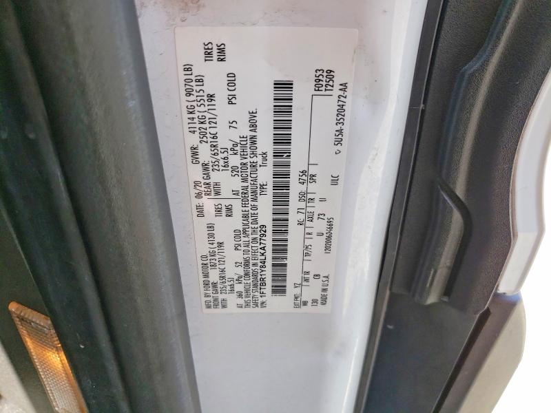 62413686 :رقم المزاد ، 1FTBR1Y84LKA77929 vin ، 2020 Ford Transit 250 مزاد بيع