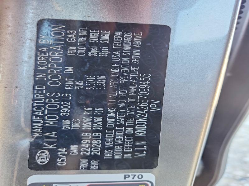 Aukcja sprzedaży 2014 Kia Soul, vin: KNDJN2A26E7099455, numer aukcji: 65295966