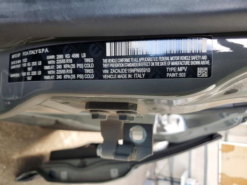 Продаж на аукціоні авто 2022 Jeep Renegade, vin: ZACNJDE15NPN95910, номер лоту: 67366596