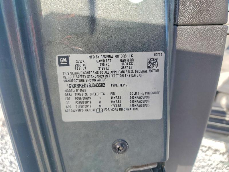 Продаж на аукціоні авто 2011 Gmc Acadia, vin: 1GKKRRED7BJ343582, номер лоту: 65152856