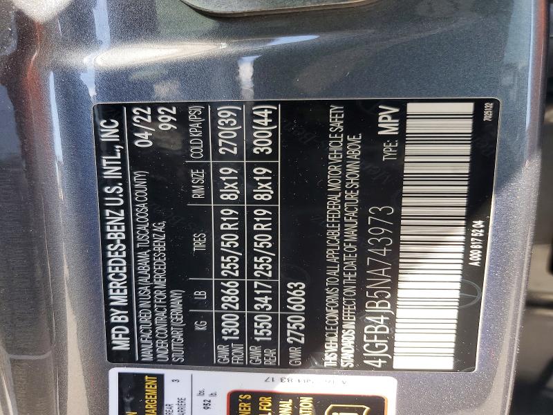 58841186 :رقم المزاد ، 4JGFB4JB5NA743973 vin ، 2022 Mercedes-benz Gle مزاد بيع