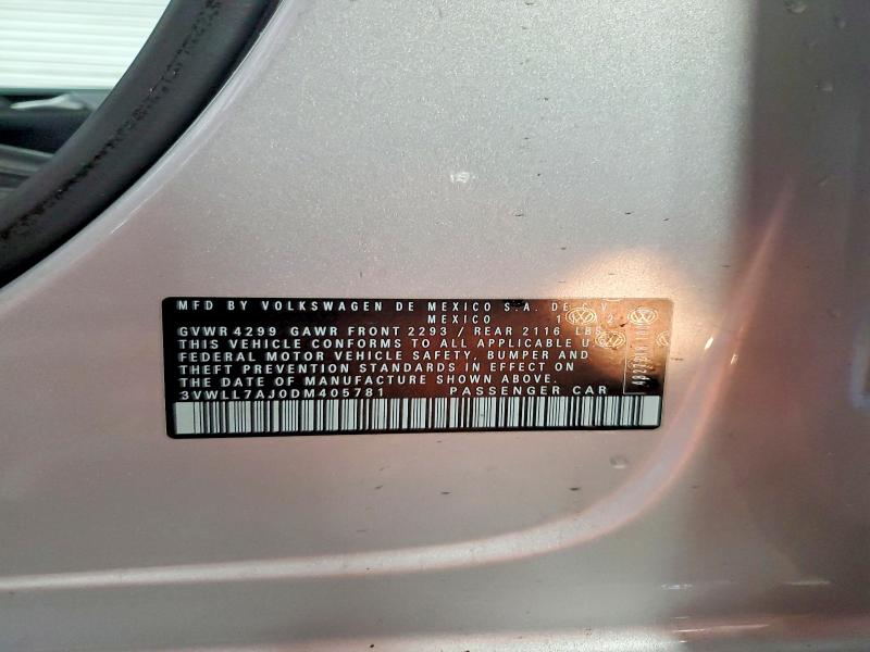 Aukcja sprzedaży 2013 Volkswagen Jetta, vin: 3VWLL7AJ0DM405781, numer aukcji: 65269186