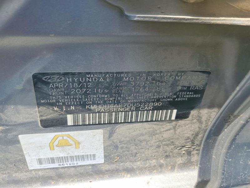 Aukcja sprzedaży 2013 Hyundai Elantra, vin: KMHDH4AE7DU522890, numer aukcji: 64570266
