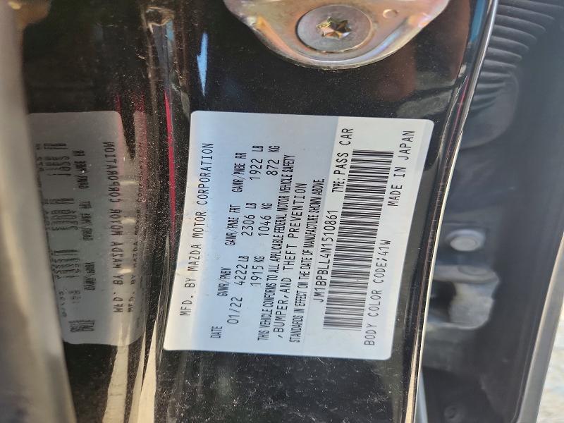 2022 Mazda 3 მანქანა იყიდება აუქციონზე, vin: JM1BPBLL4N1510861, აუქციონის ნომერი: 64265516