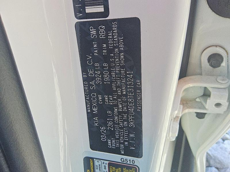 Aukcja sprzedaży 2026 Kia K4, vin: 3KPFU4DE8TE313241, numer aukcji: 63584006